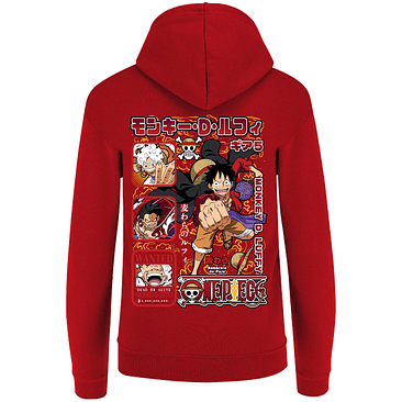 Sudadera capucha cierre Monkey D Luffy one piece adulto-unisex 3