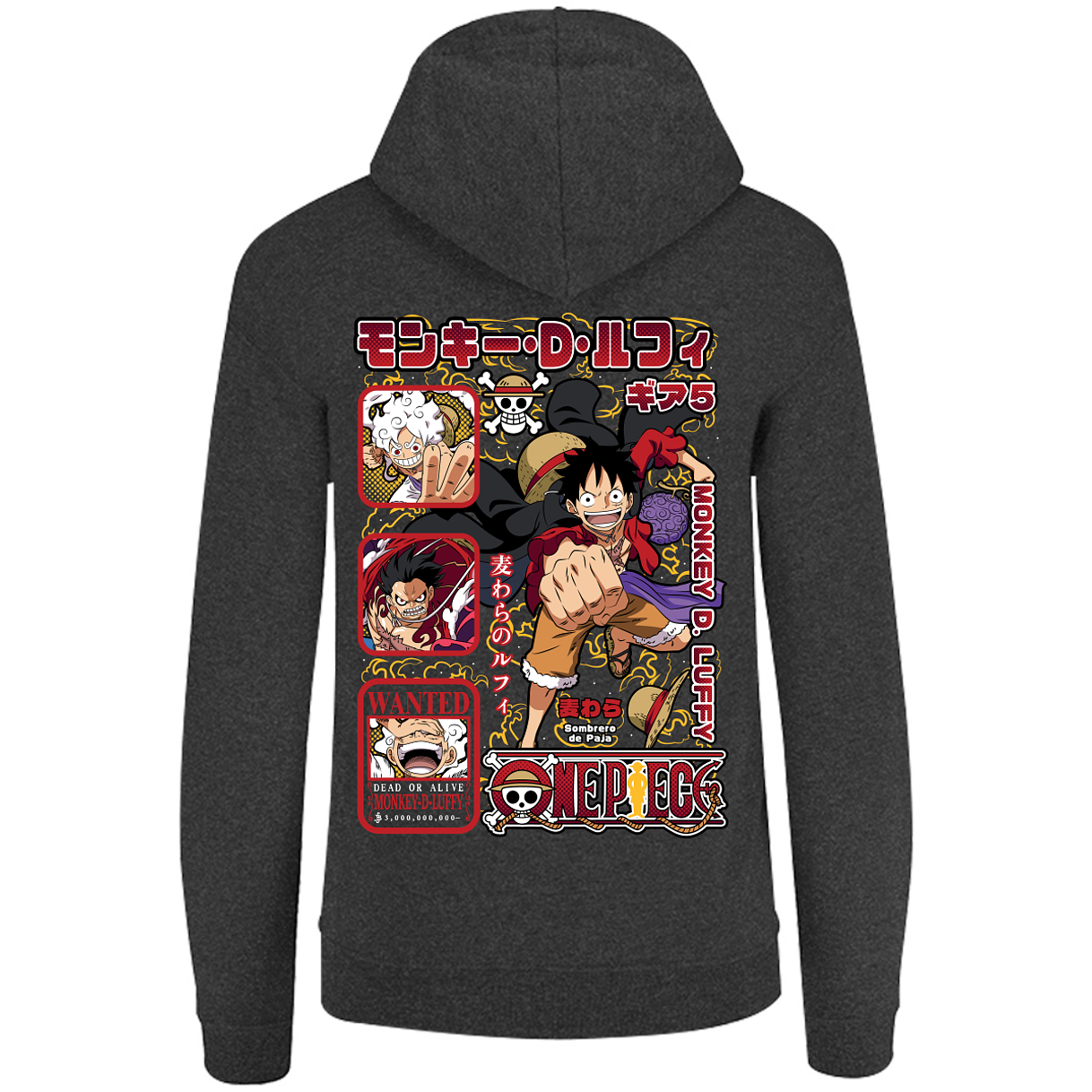Sudadera capucha cierre Monkey D Luffy one piece adulto-unisex 6