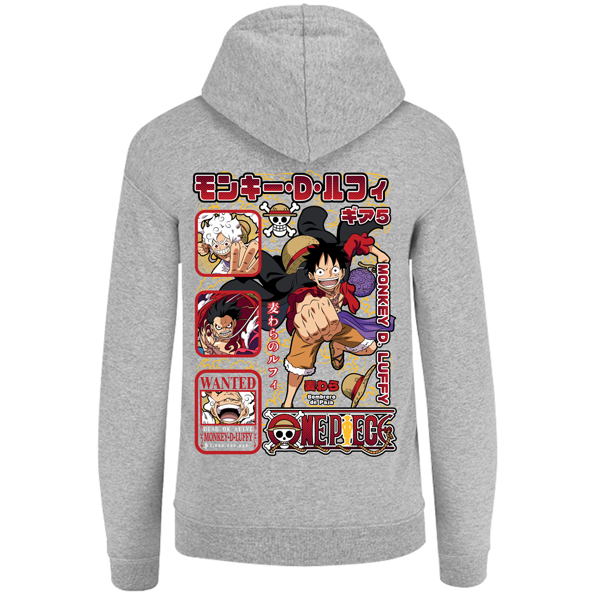 Sudadera capucha cierre Monkey D Luffy one piece adulto-unisex 8