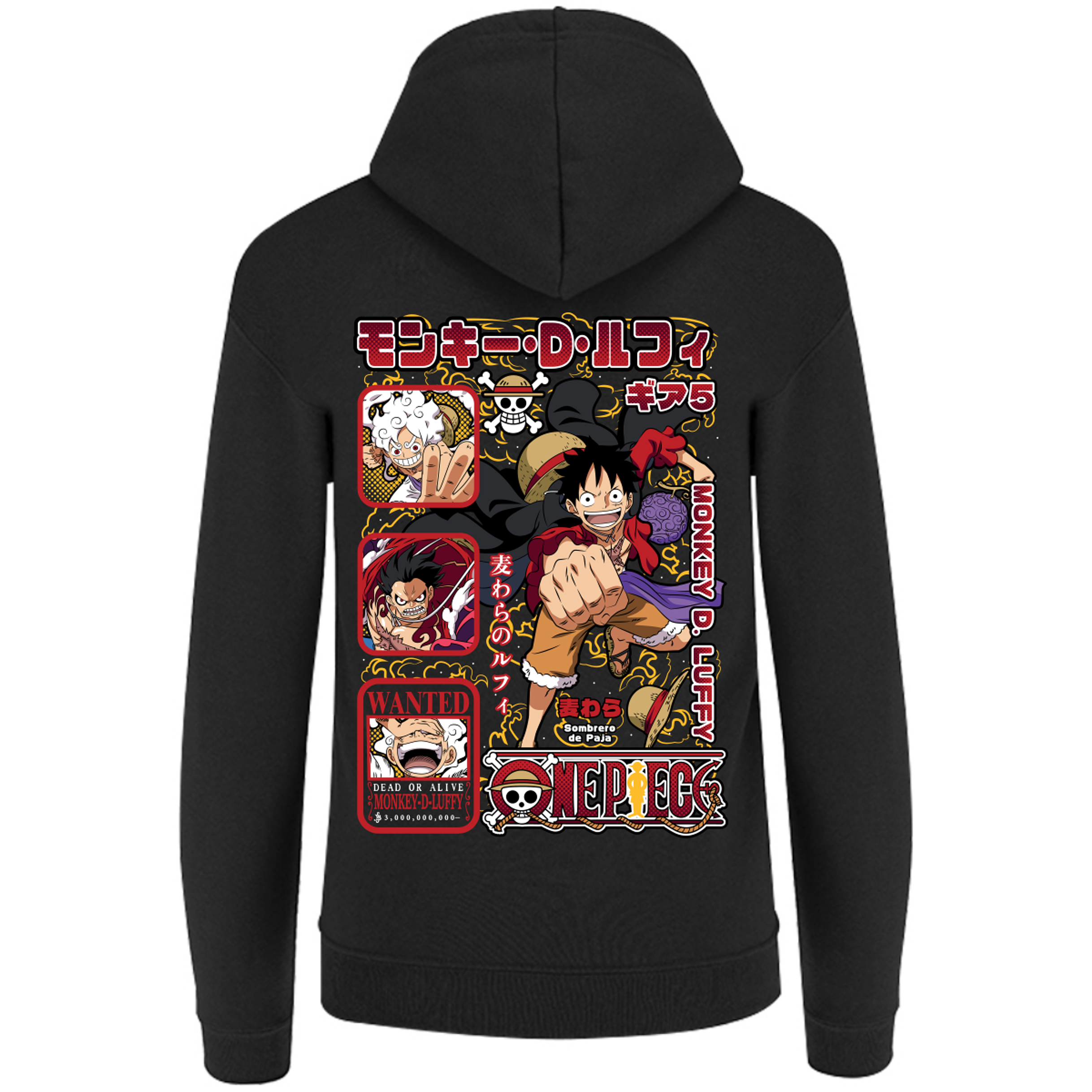 Sudadera capucha cierre Monkey D Luffy one piece adulto-unisex 9