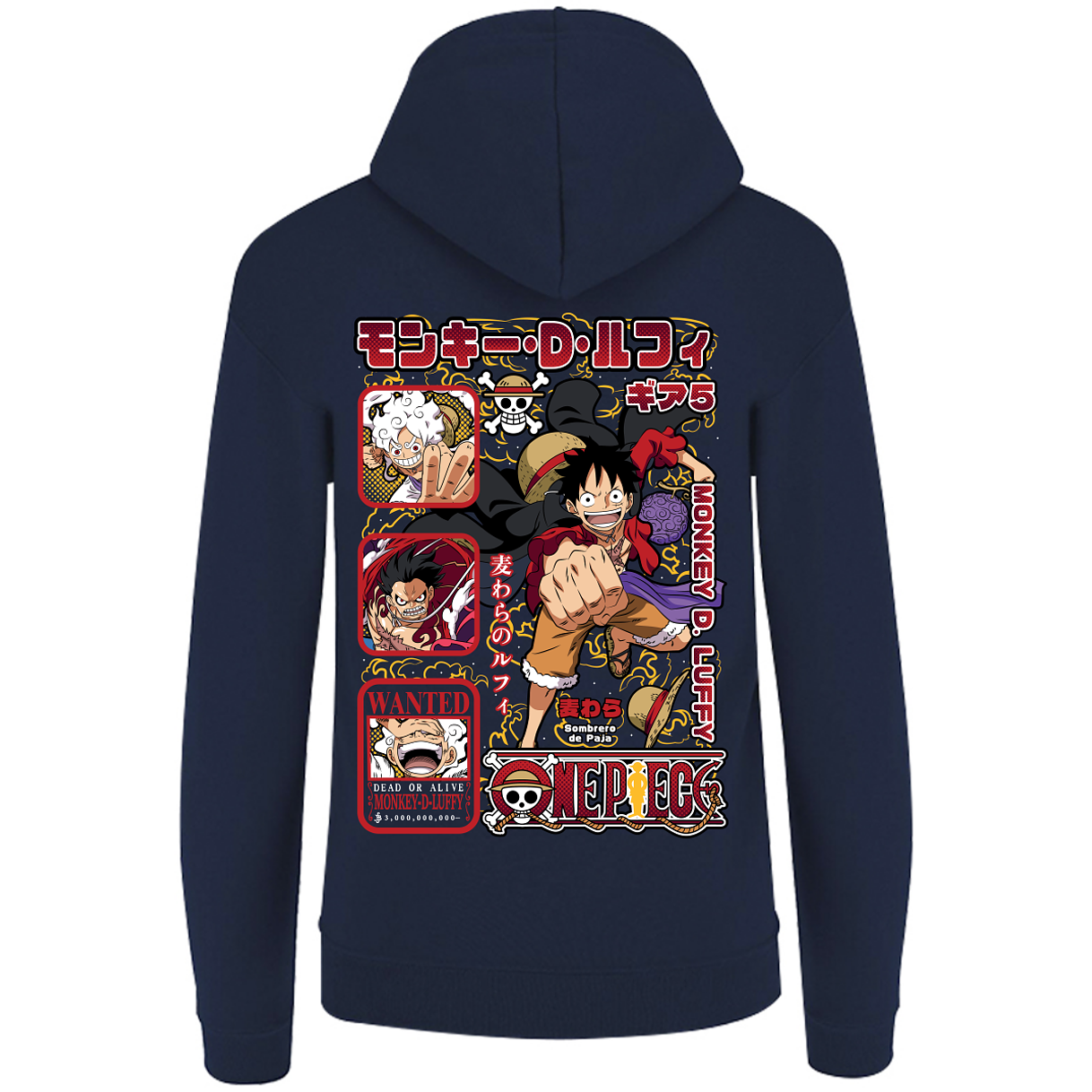 Sudadera capucha cierre Monkey D Luffy one piece adulto-unisex 14