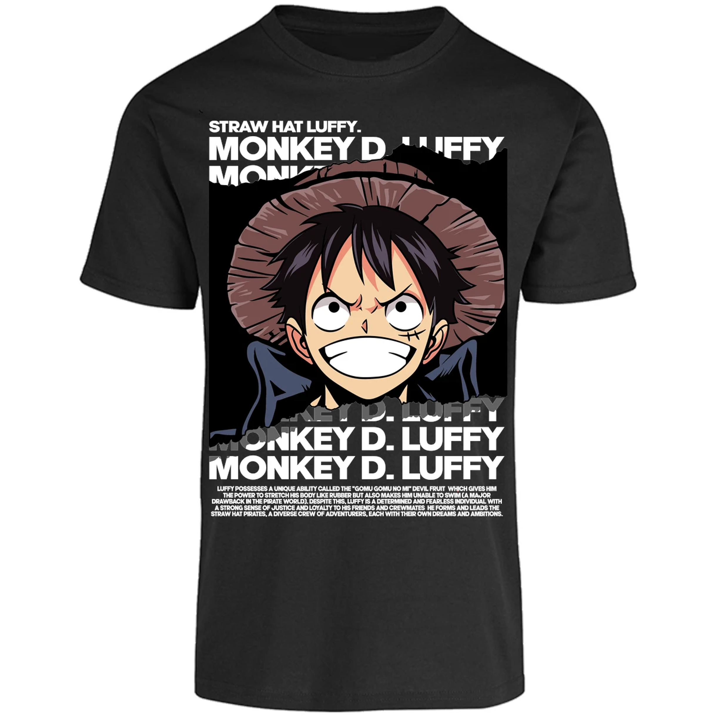 Playera One Piece Luffy Text para Adulto 21
