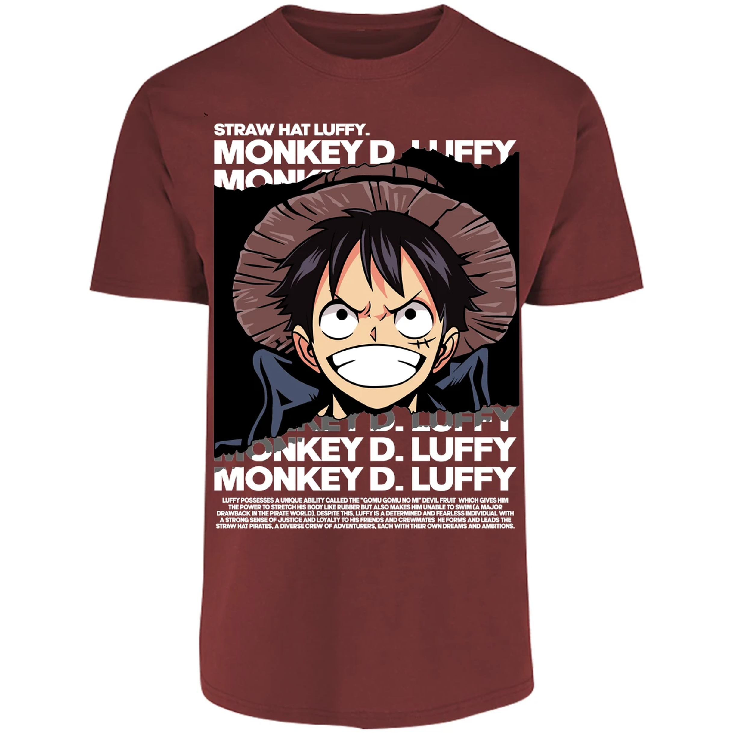 Playera One Piece Luffy Text para Adulto 4