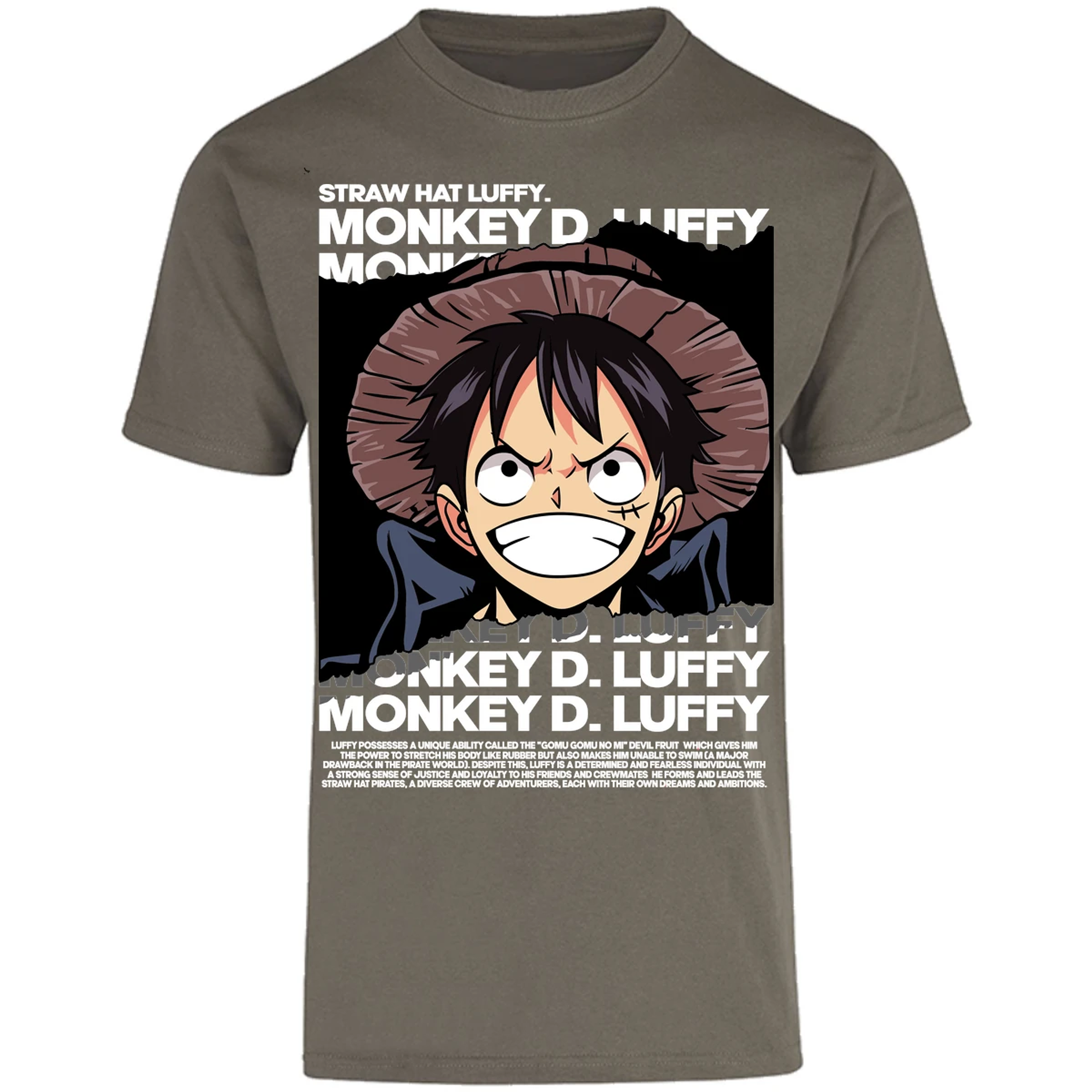 Playera One Piece Luffy Text para Adulto 27