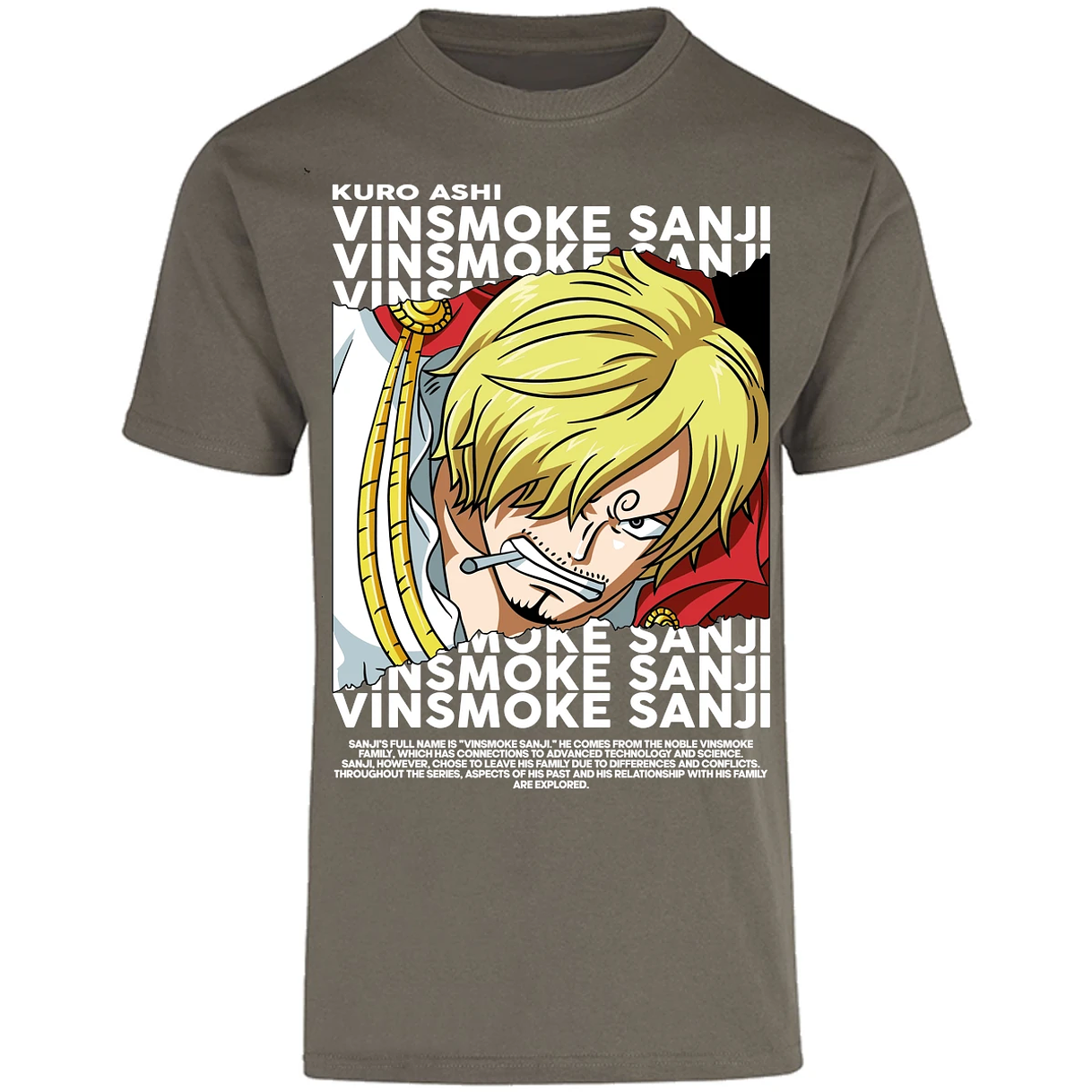 Playera One Piece Sanji Text para Adulto 4