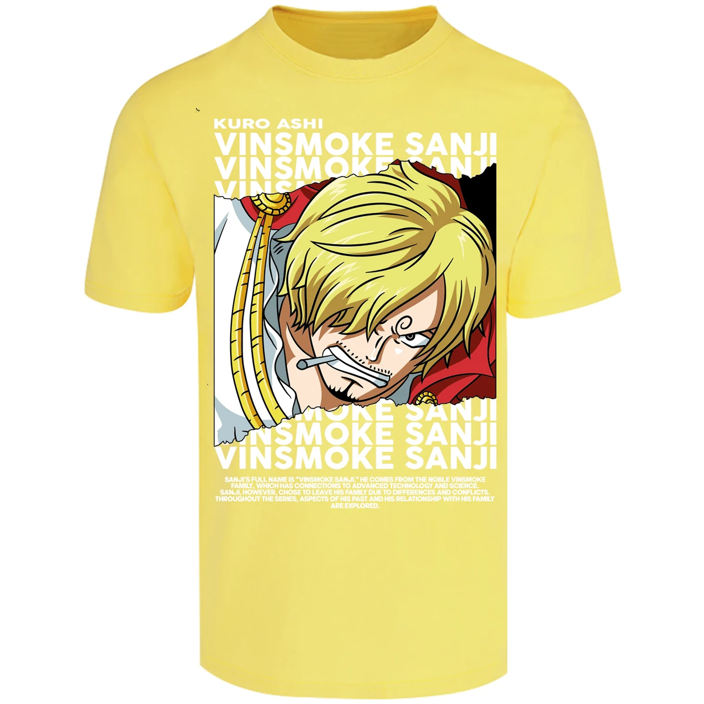 Playera One Piece Sanji Text para Adulto 41