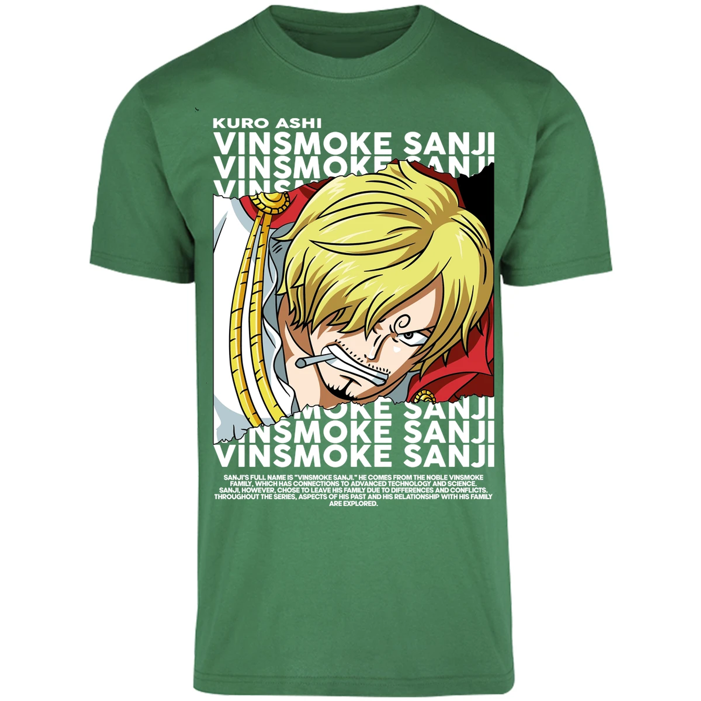 Playera One Piece Sanji Text para Adulto 6