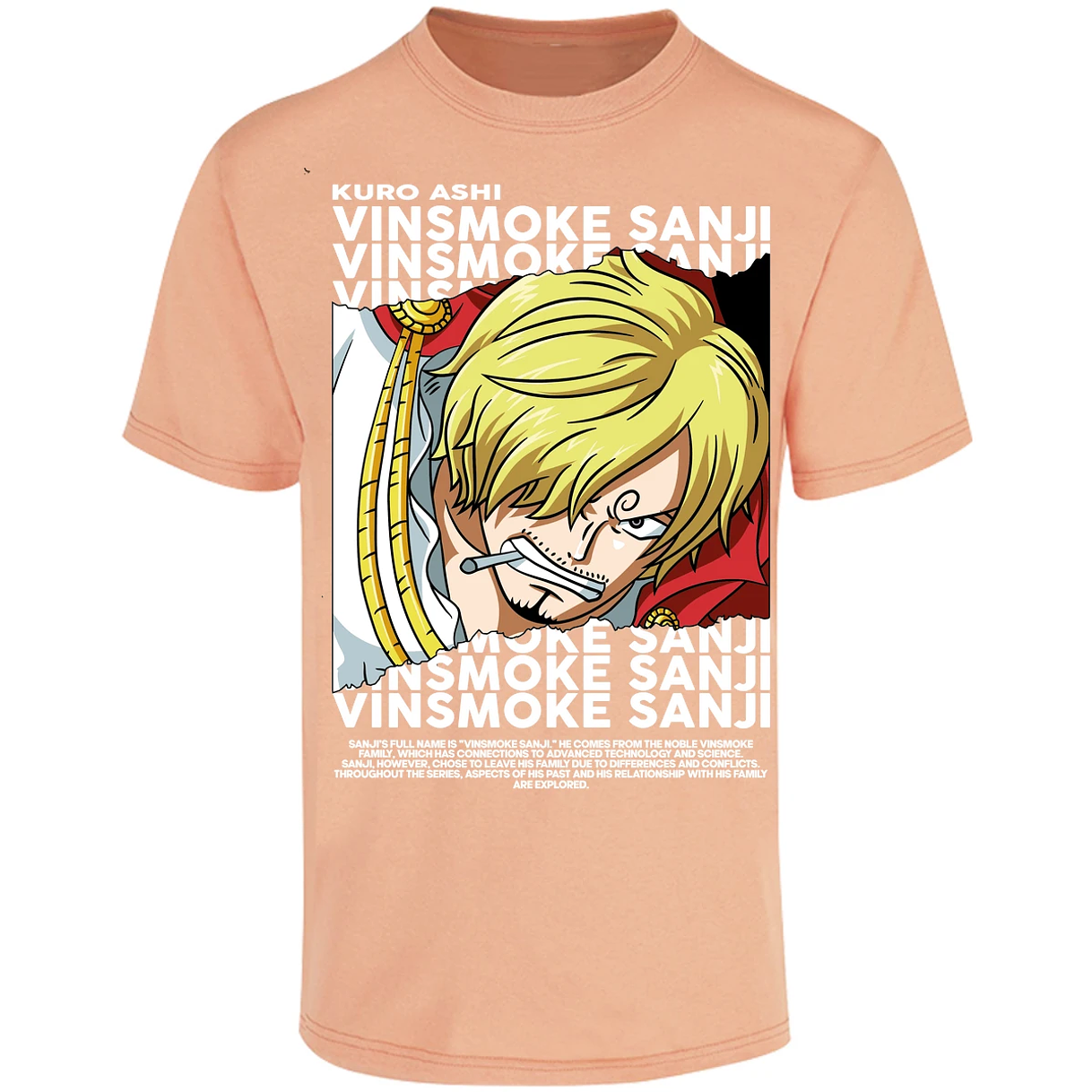 Playera One Piece Sanji Text para Adulto 50