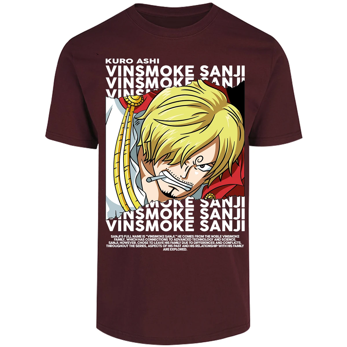 Playera One Piece Sanji Text para Adulto 39