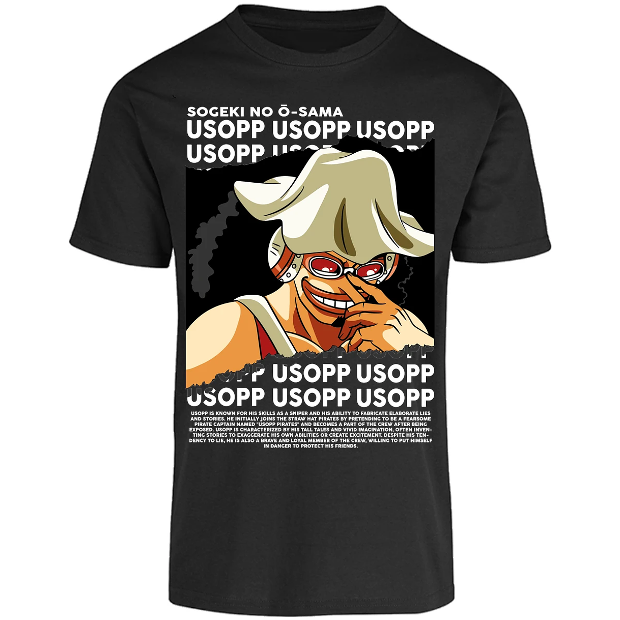 Playera One Piece Usopp Text para Adulto 20