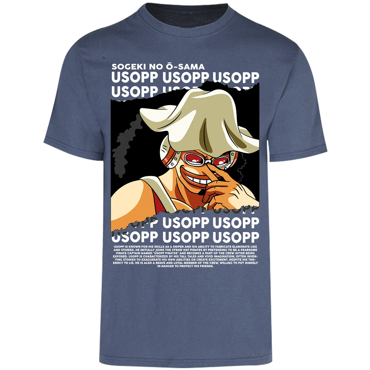 Playera One Piece Usopp Text para Adulto 24