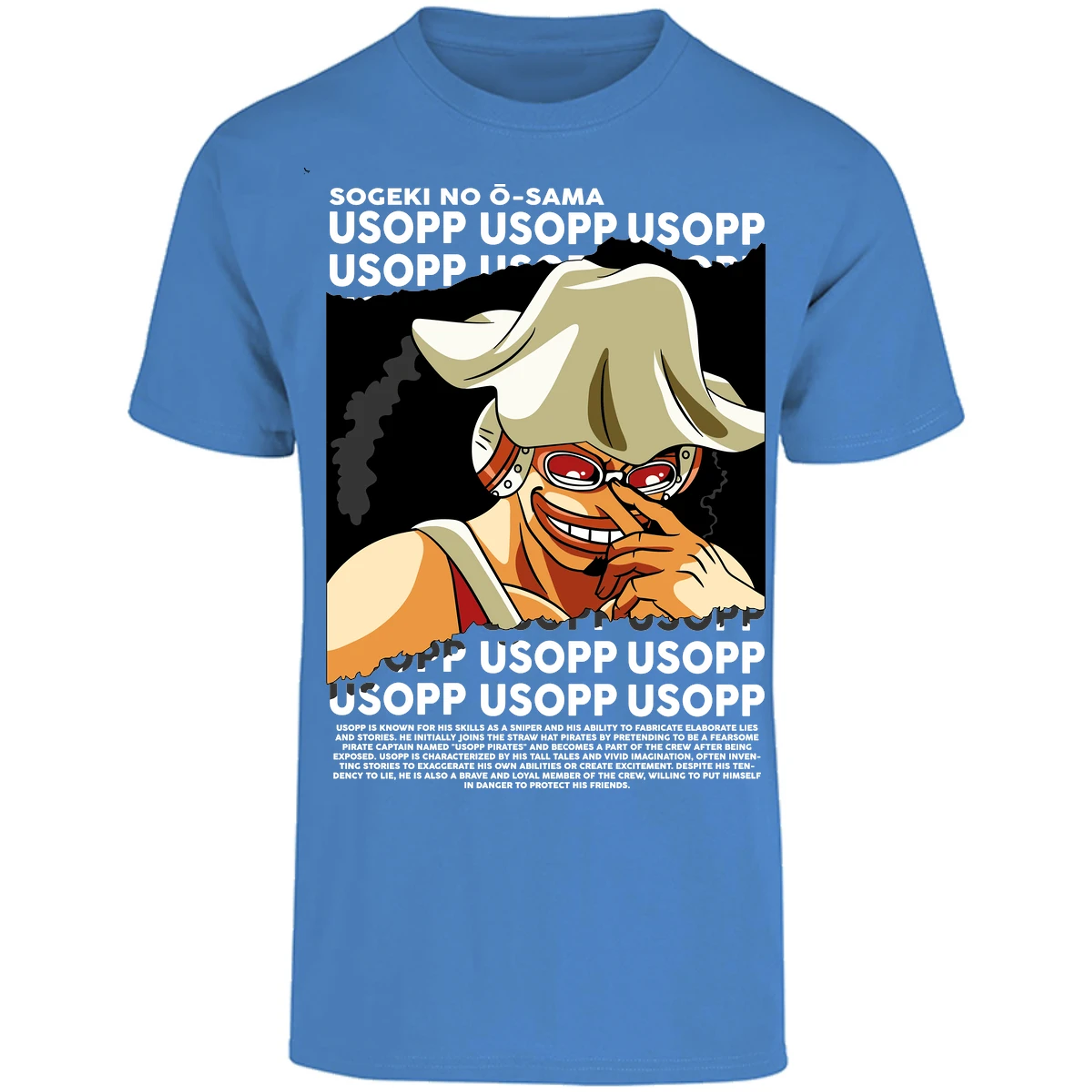 Playera One Piece Usopp Text para Adulto 26