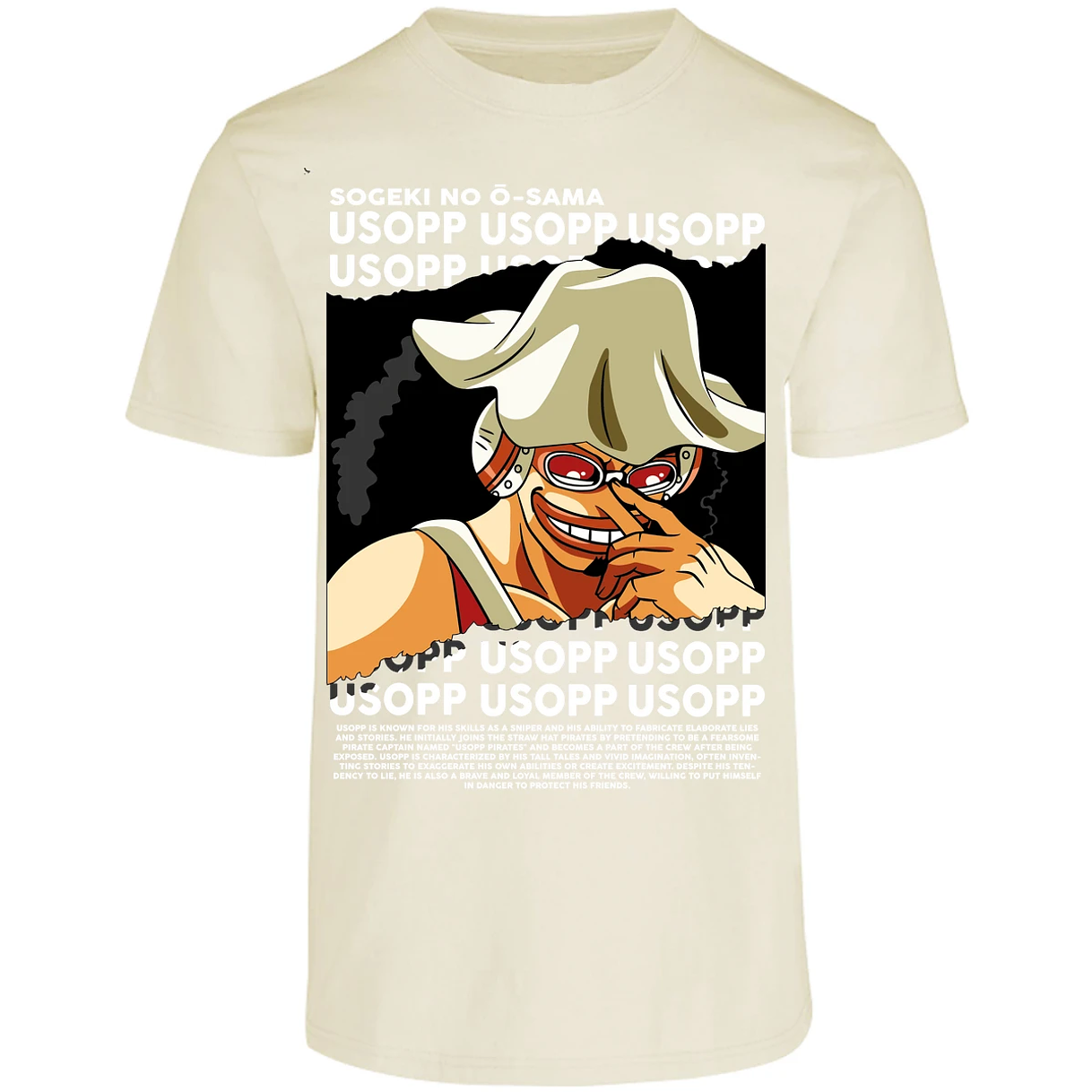 Playera One Piece Usopp Text para Adulto 15
