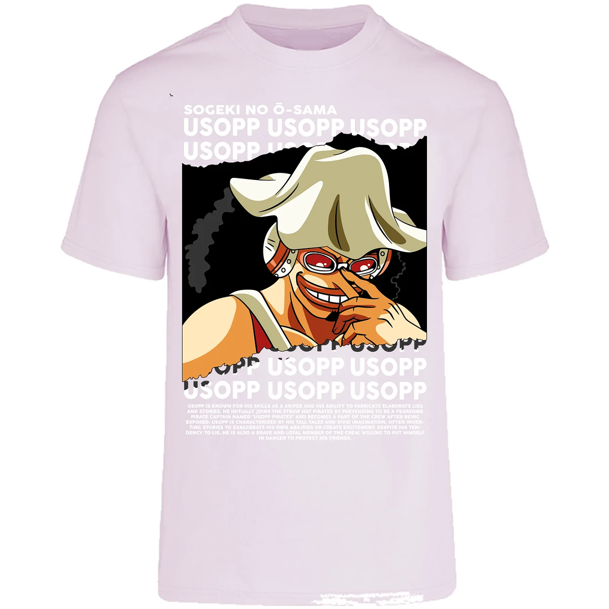 Playera One Piece Usopp Text para Adulto 22