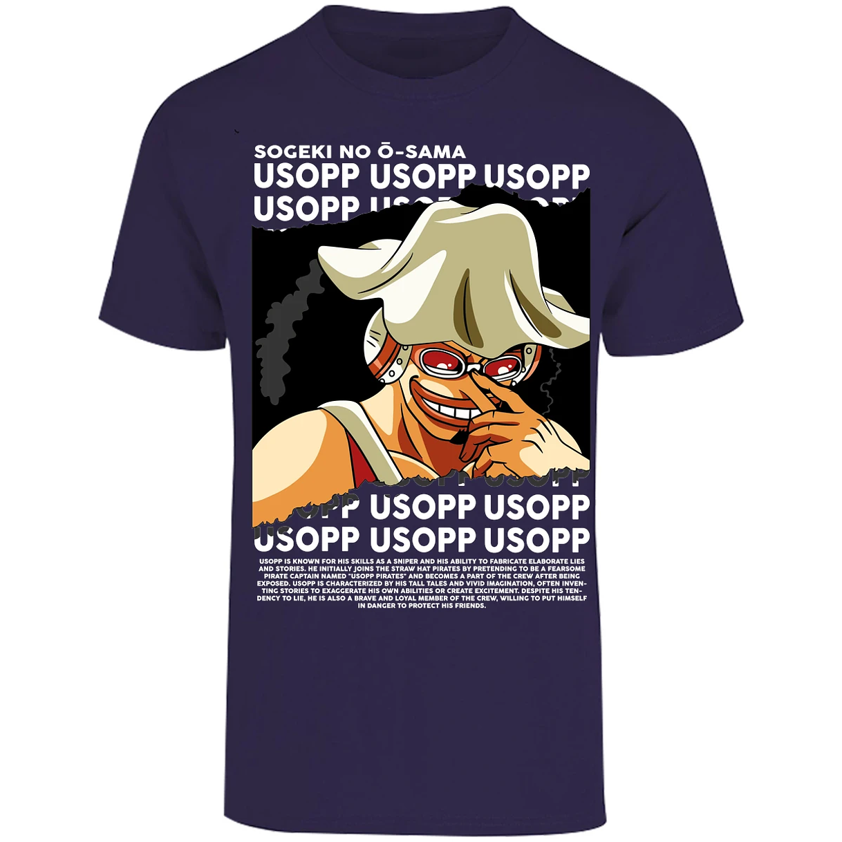 Playera One Piece Usopp Text para Adulto 49