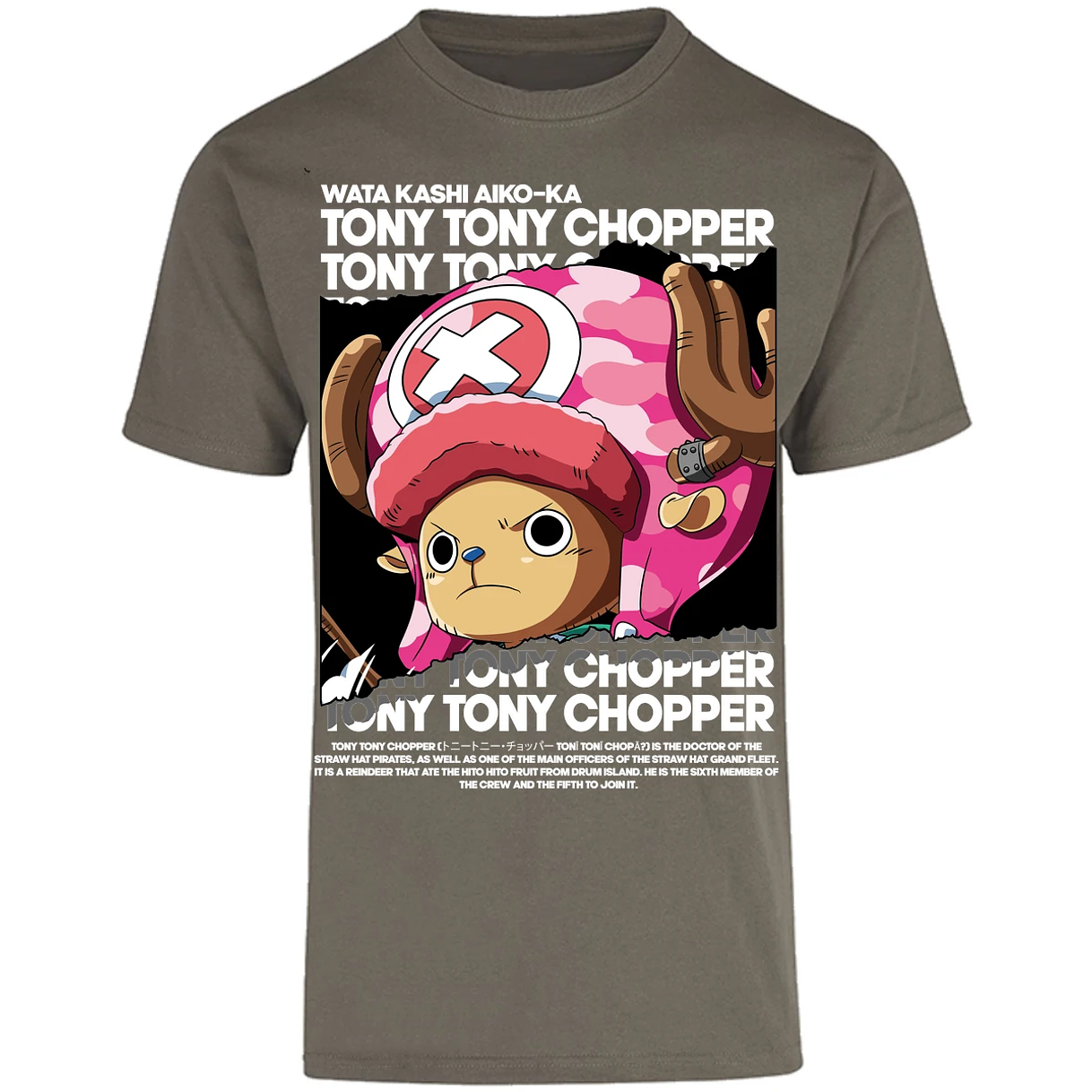 Playera One Piece Chopper Text para Adulto 6