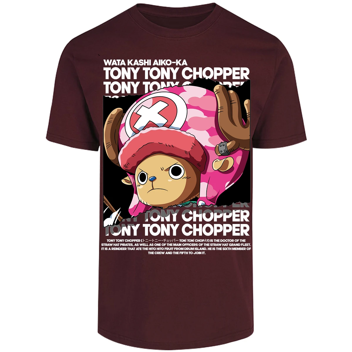 Playera One Piece Chopper Text para Adulto 34