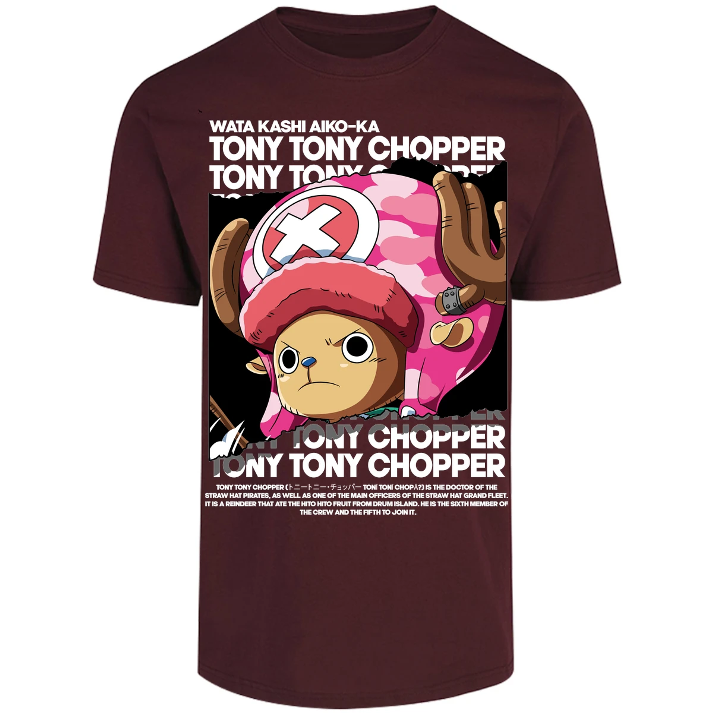 Playera One Piece Chopper Text para Adulto 34