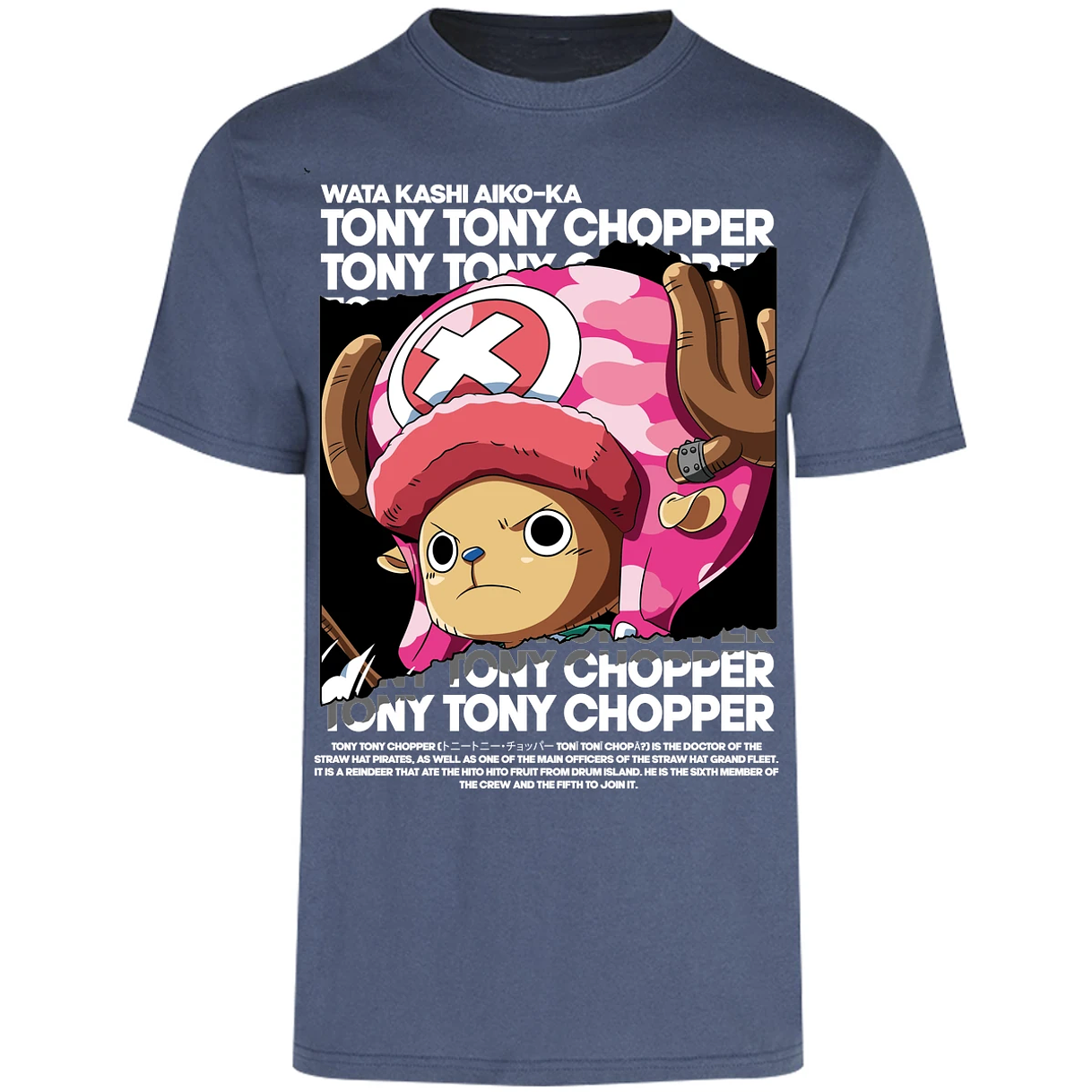 Playera One Piece Chopper Text para Adulto 12