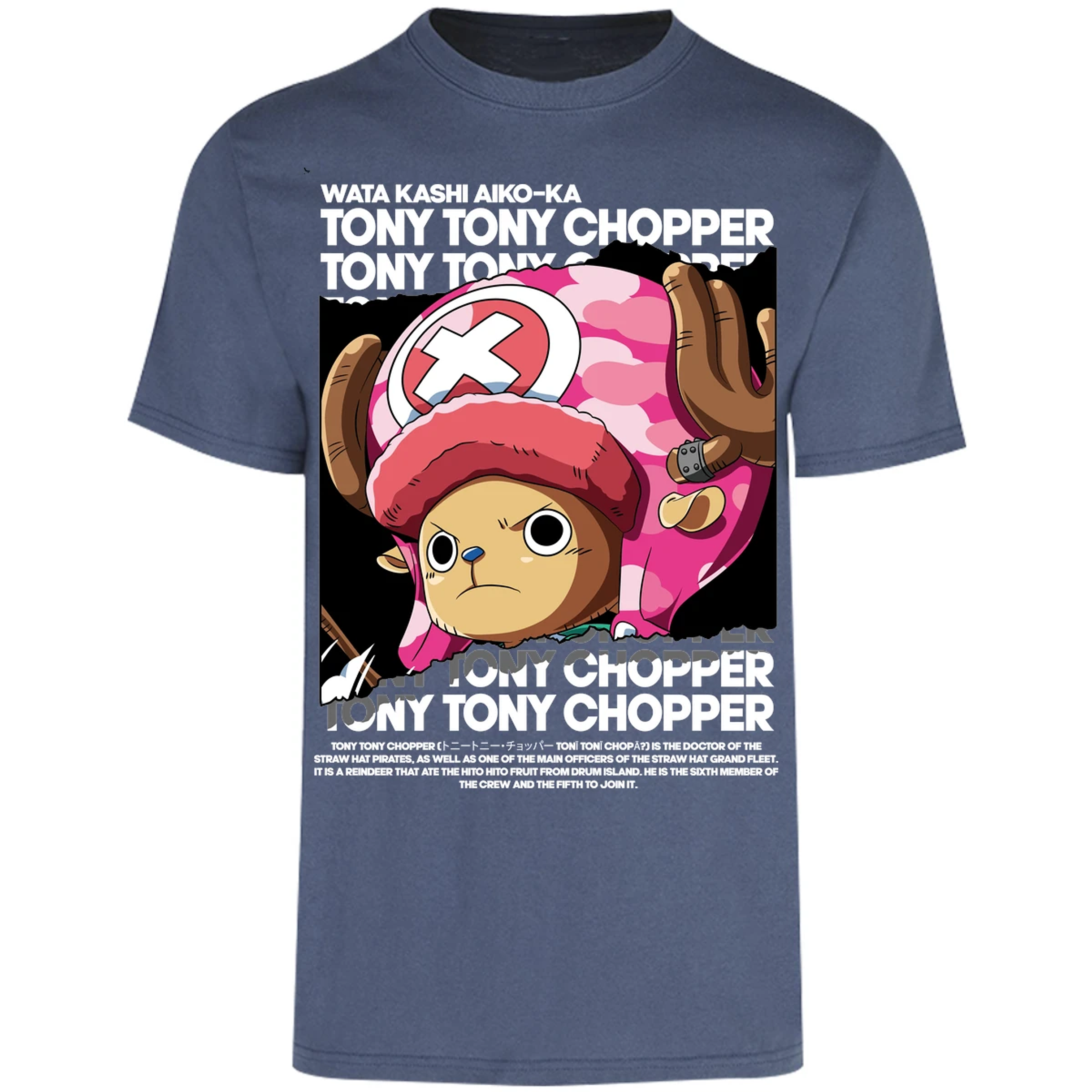 Playera One Piece Chopper Text para Adulto 12