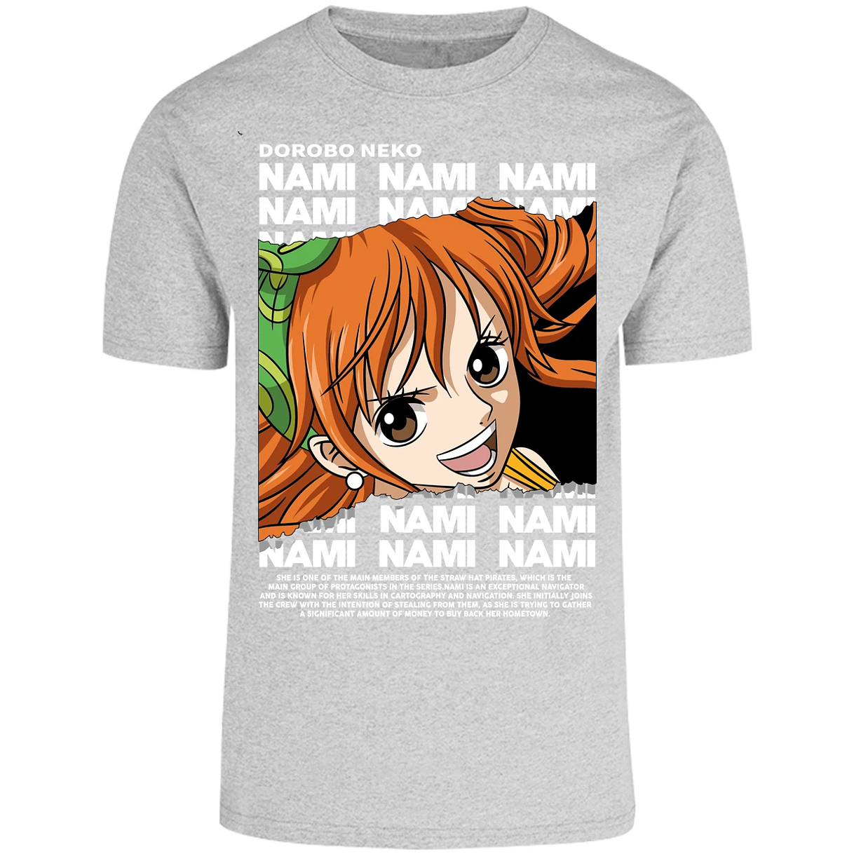 Playera One Piece Nami Text para Adulto 3