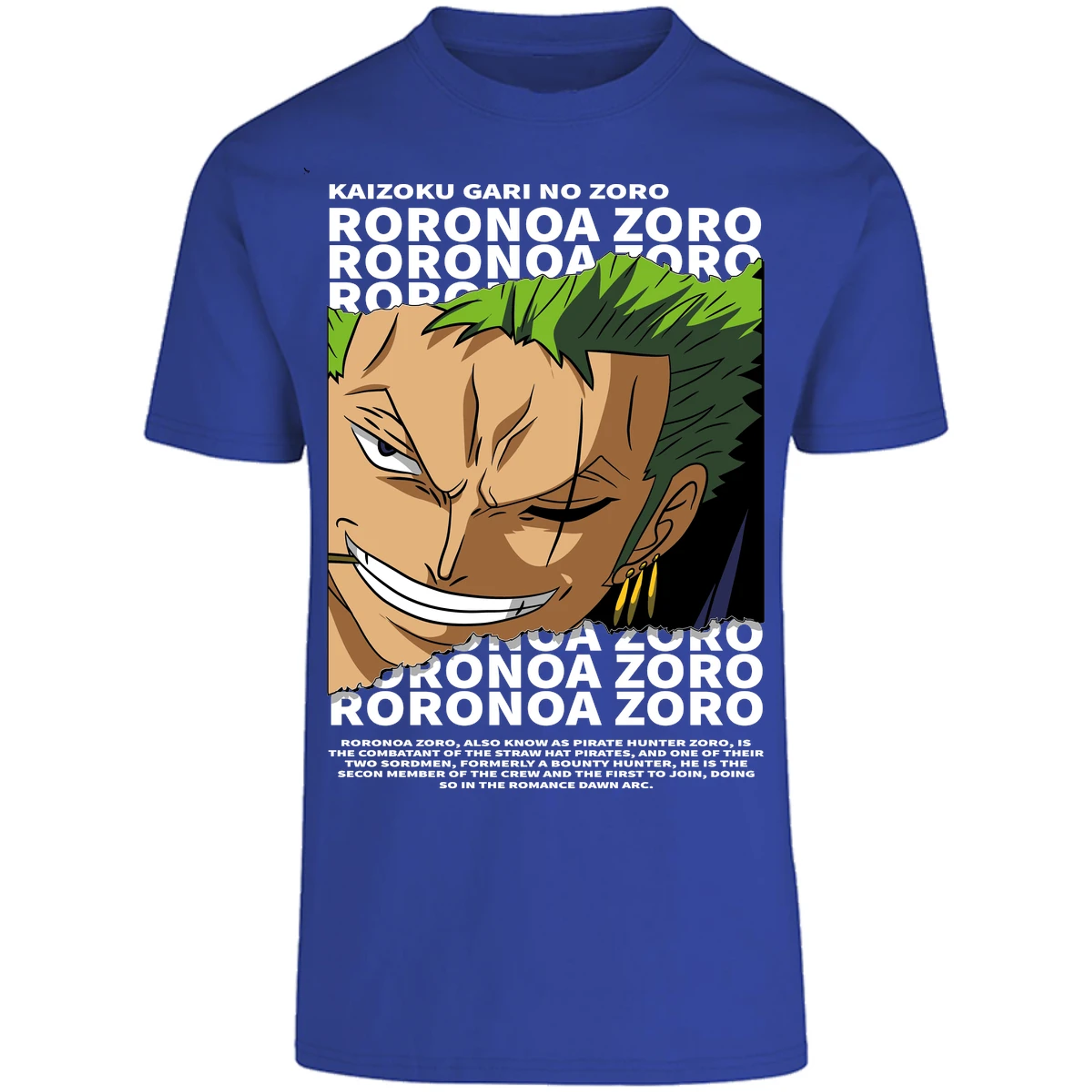 Playera One Piece Zoro Text para Adulto 20