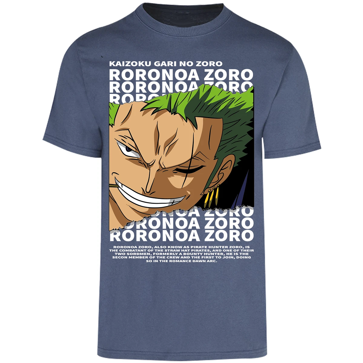Playera One Piece Zoro Text para Adulto 46