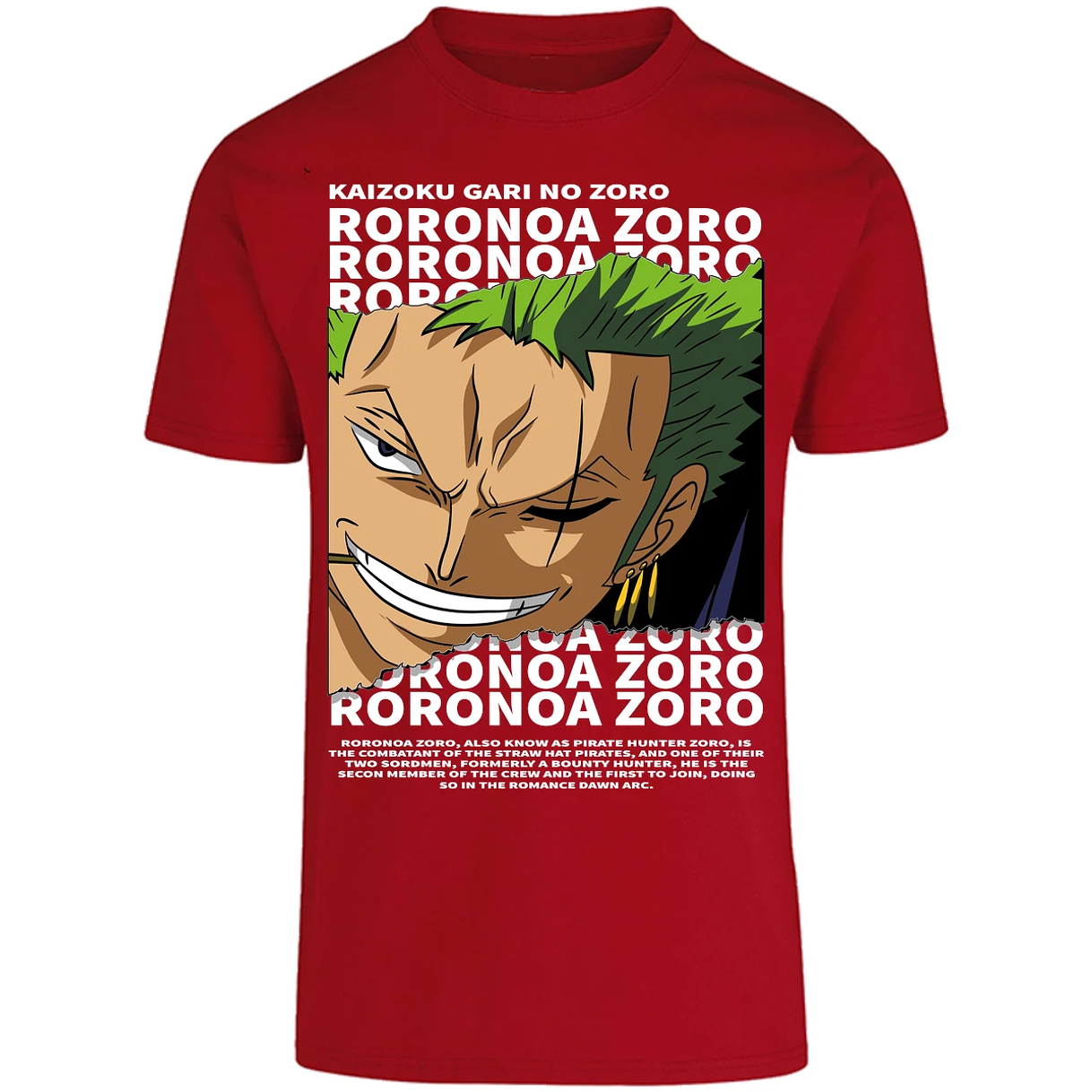 Playera One Piece Zoro Text para Adulto 6