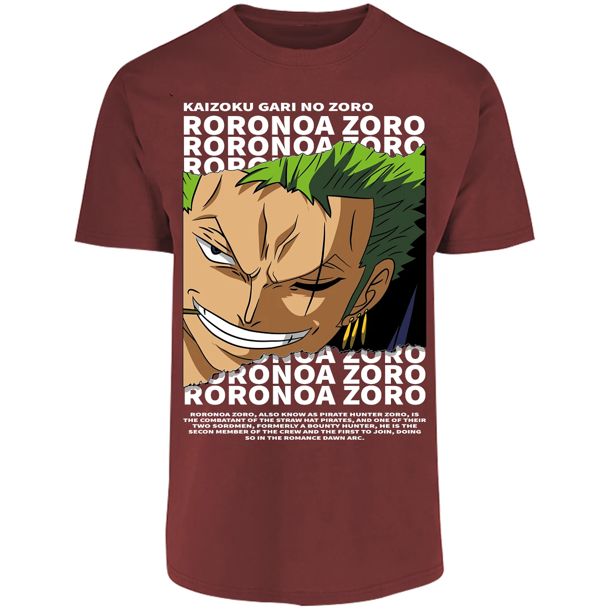 Playera One Piece Zoro Text para Adulto 15