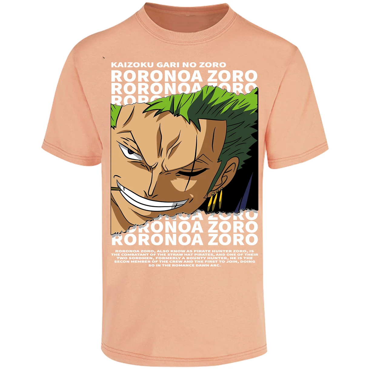 Playera One Piece Zoro Text para Adulto 13
