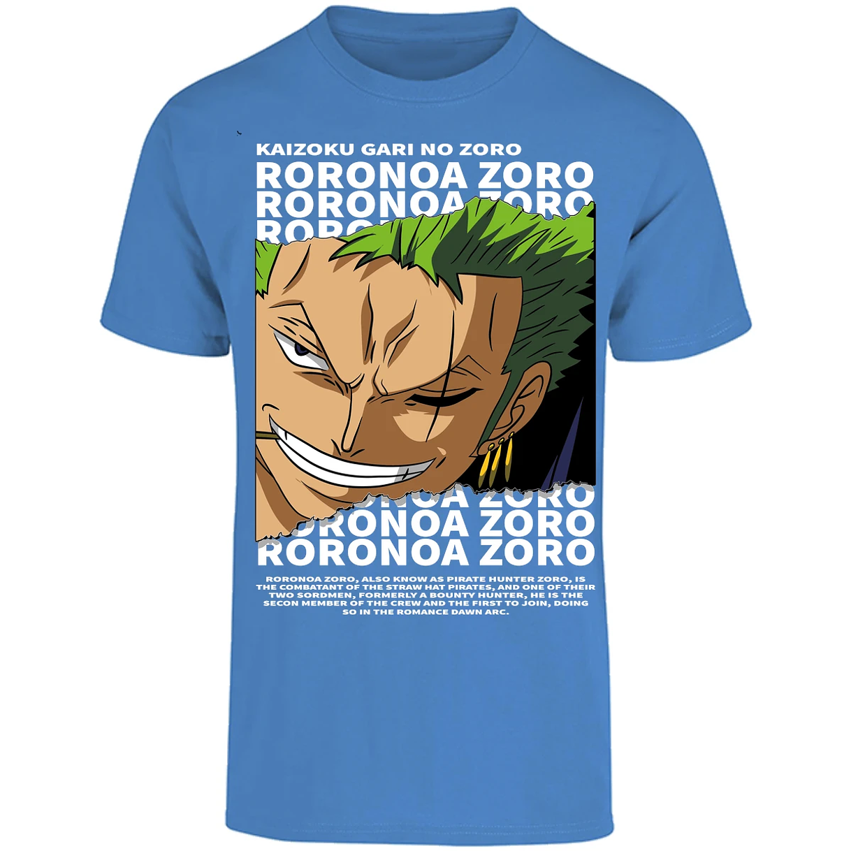 Playera One Piece Zoro Text para Adulto 34