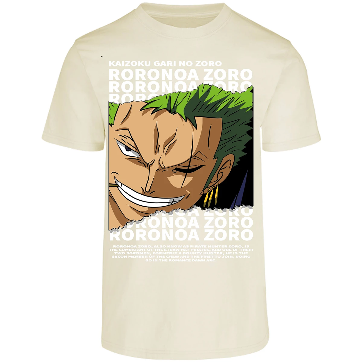 Playera One Piece Zoro Text para Adulto 24