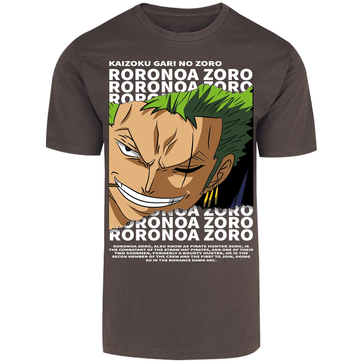 Playera One Piece Zoro Text para Adulto 22