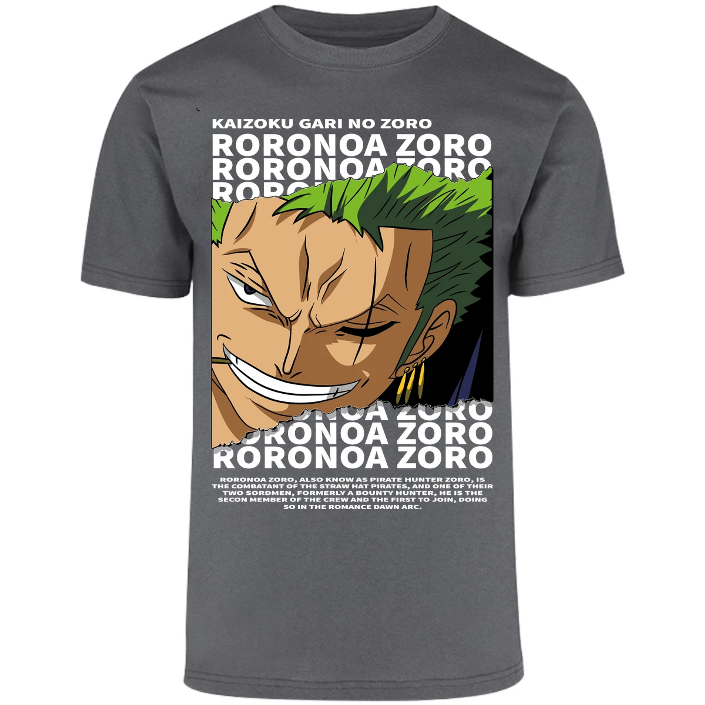 Playera One Piece Zoro Text para Adulto 29