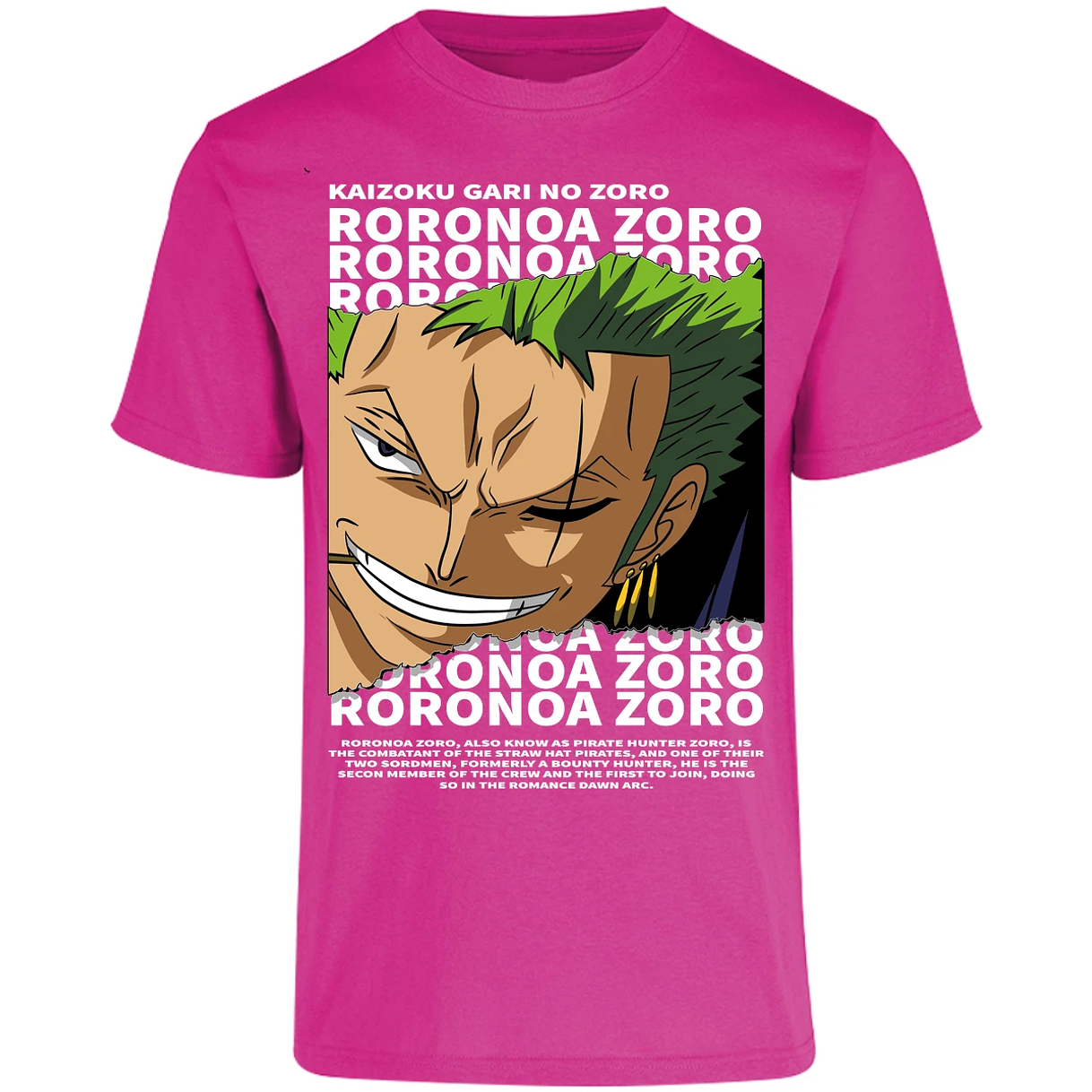 Playera One Piece Zoro Text para Adulto 31