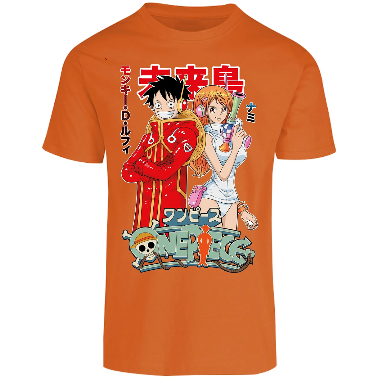 Playera One Piece Luffy Y Nami Egghead para Adulto 22