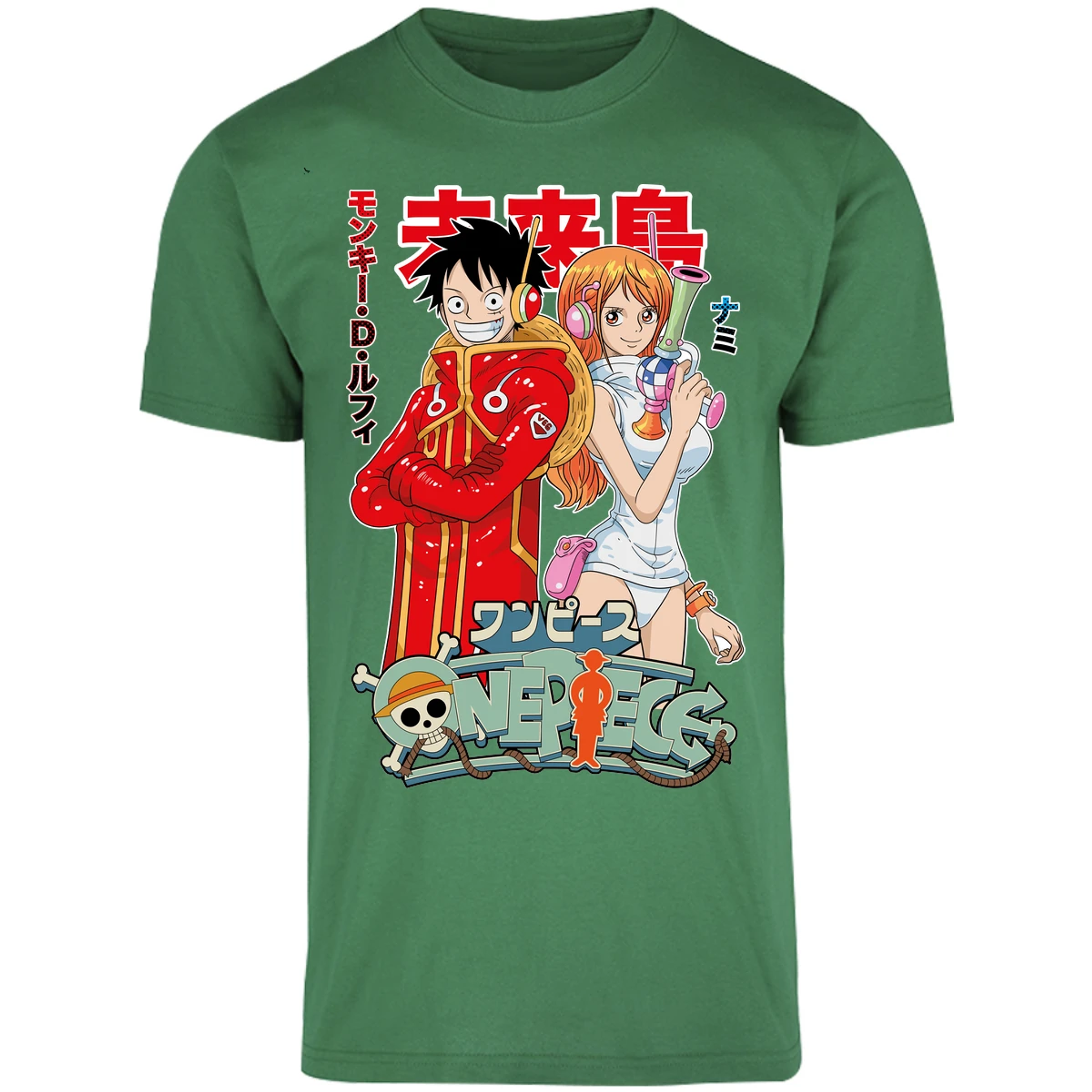Playera One Piece Luffy Y Nami Egghead para Adulto 16