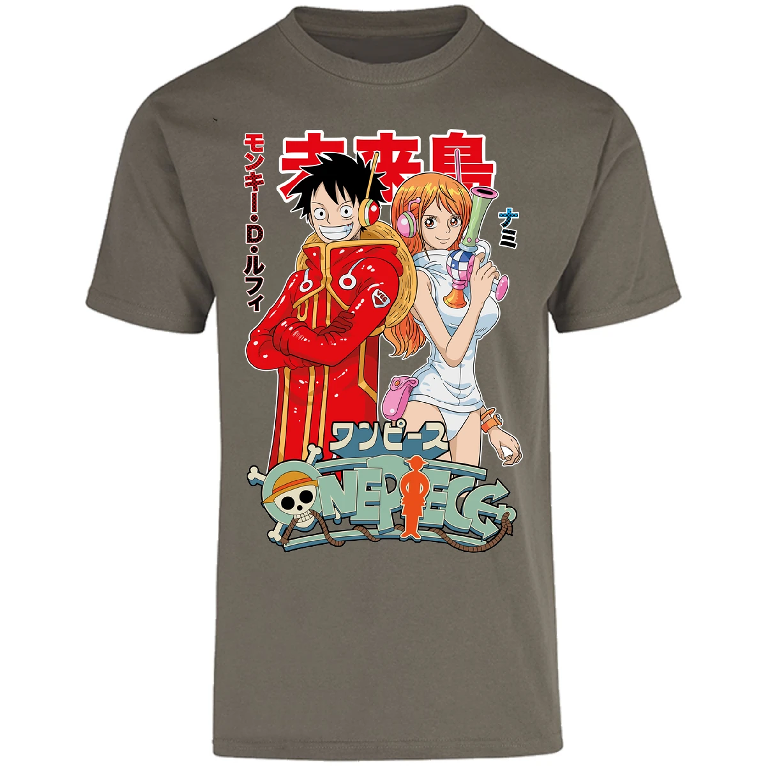 Playera One Piece Luffy Y Nami Egghead para Adulto 13