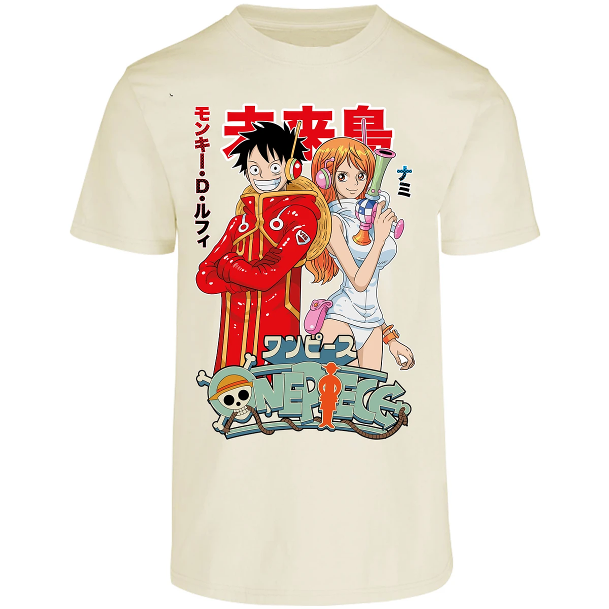 Playera One Piece Luffy Y Nami Egghead para Adulto 11