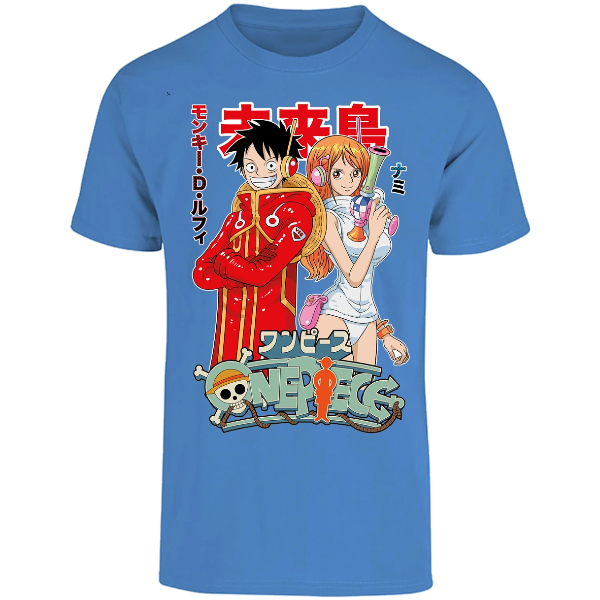 Playera One Piece Luffy Y Nami Egghead para Adulto 8