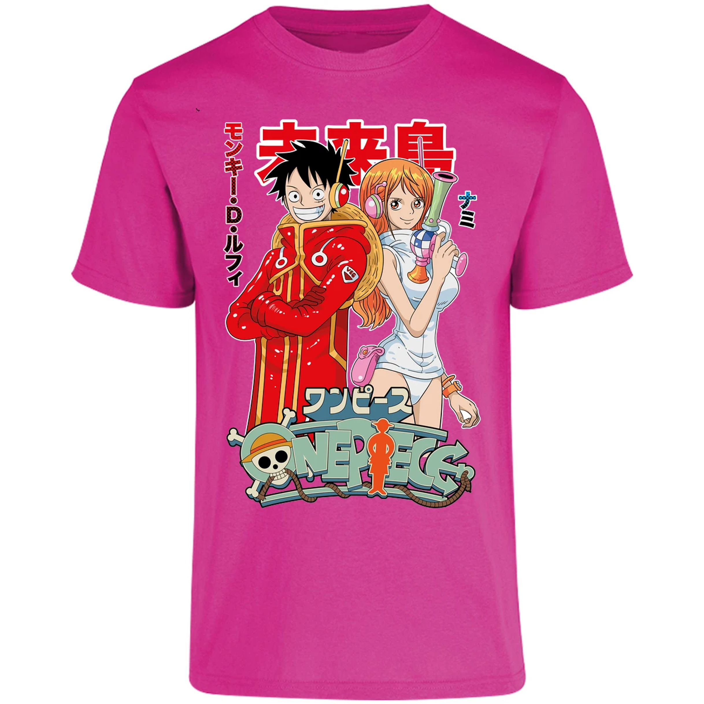 Playera One Piece Luffy Y Nami Egghead para Adulto 2