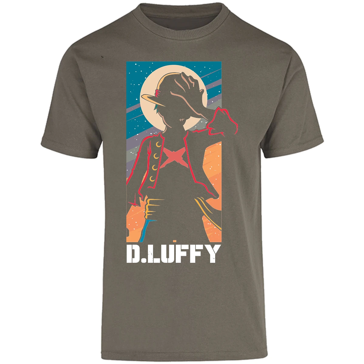 Playera One Piece Anime Luffy Silueta para Adulto 25