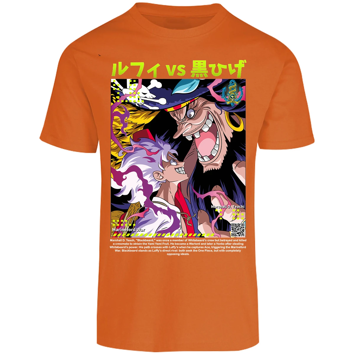 Playera One Piece Luffy Y Barba Negra 1 para Adulto 5