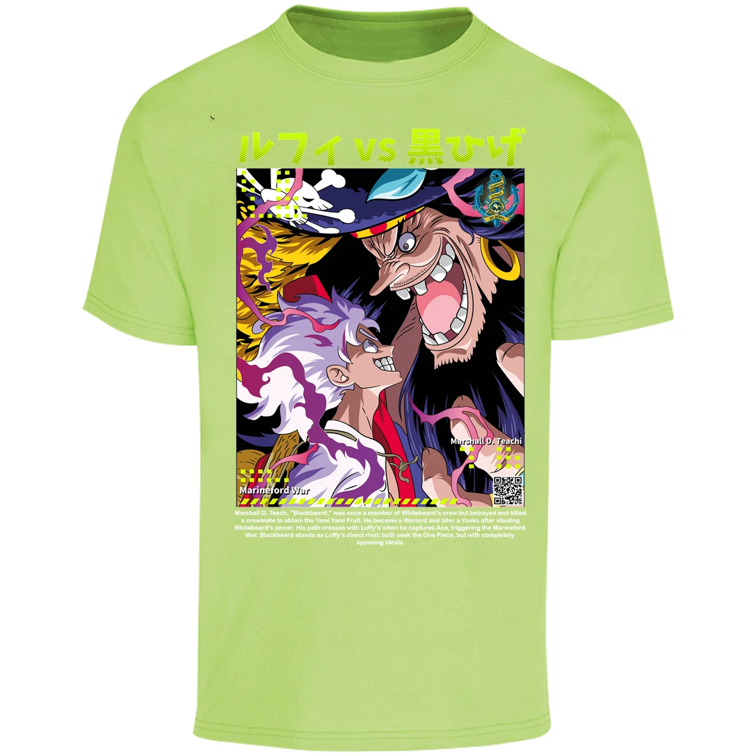 Playera One Piece Luffy Y Barba Negra 1 para Adulto 6