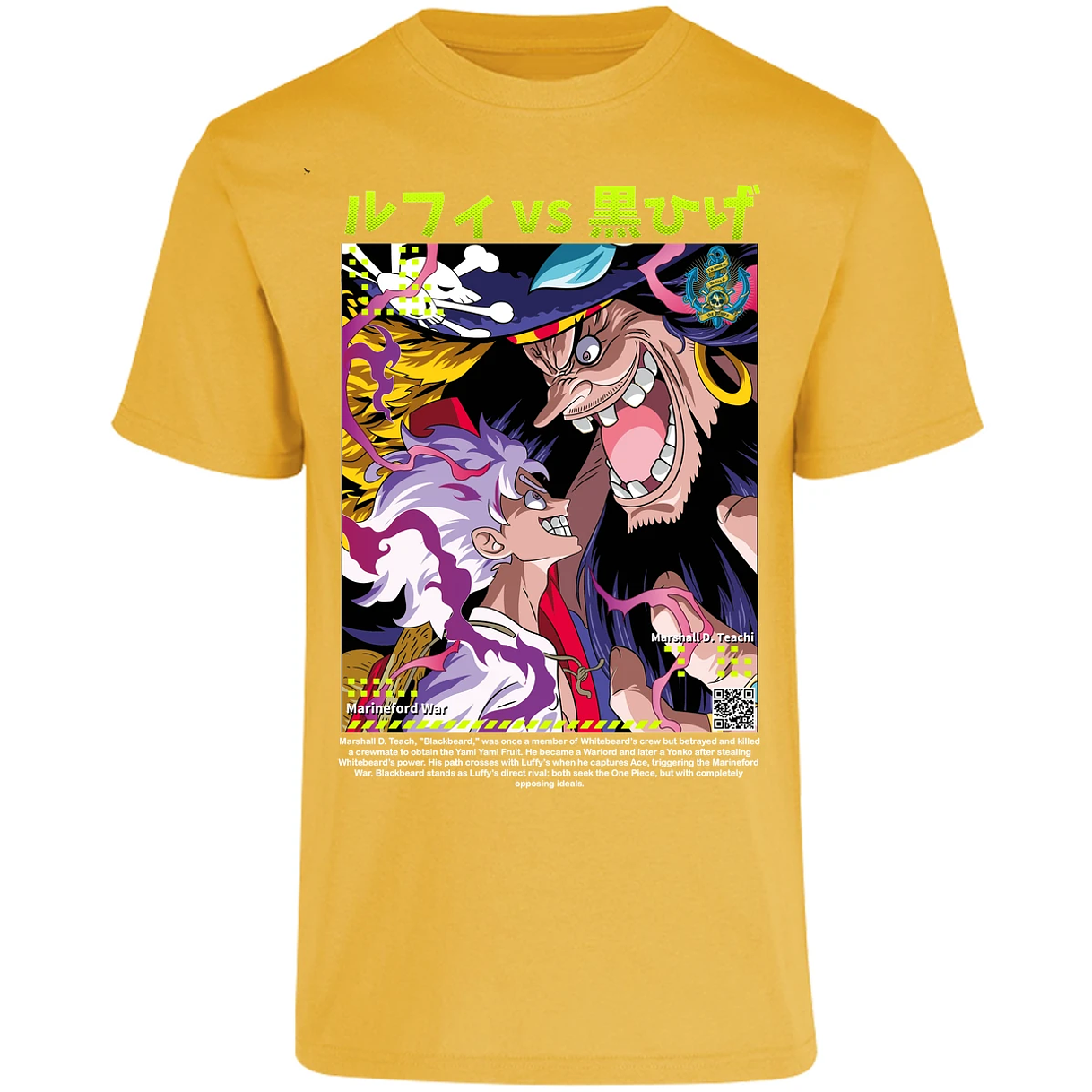 Playera One Piece Luffy Y Barba Negra 1 para Adulto 11