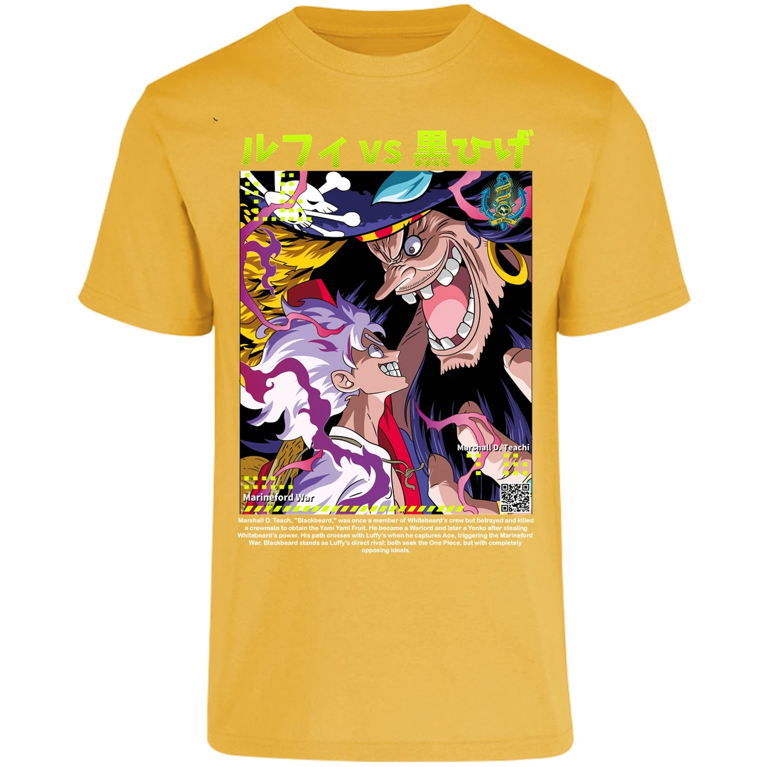 Playera One Piece Luffy Y Barba Negra 1 para Adulto 11