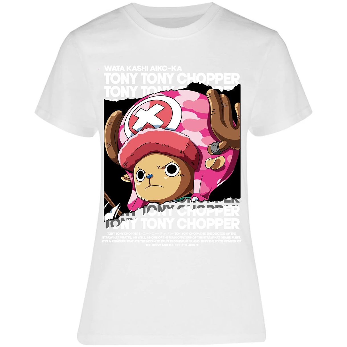 Blusa One Piece Chopper Text Blusa para Mujer 13