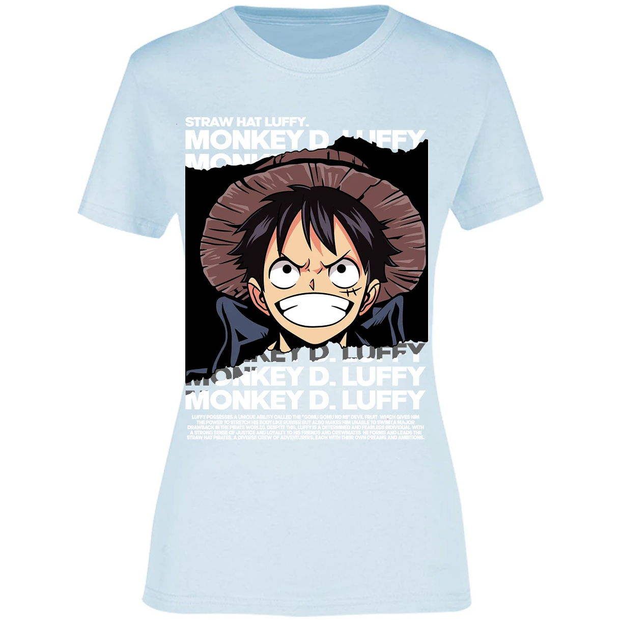 Blusa One Piece Luffy Text Blusa para Mujer 6