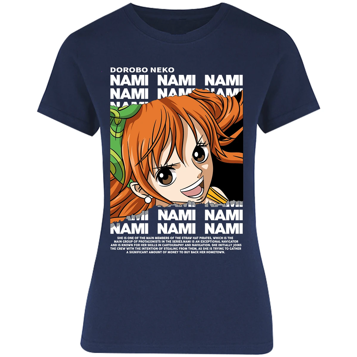 Blusa One Piece Nami Text Blusa para Mujer 12