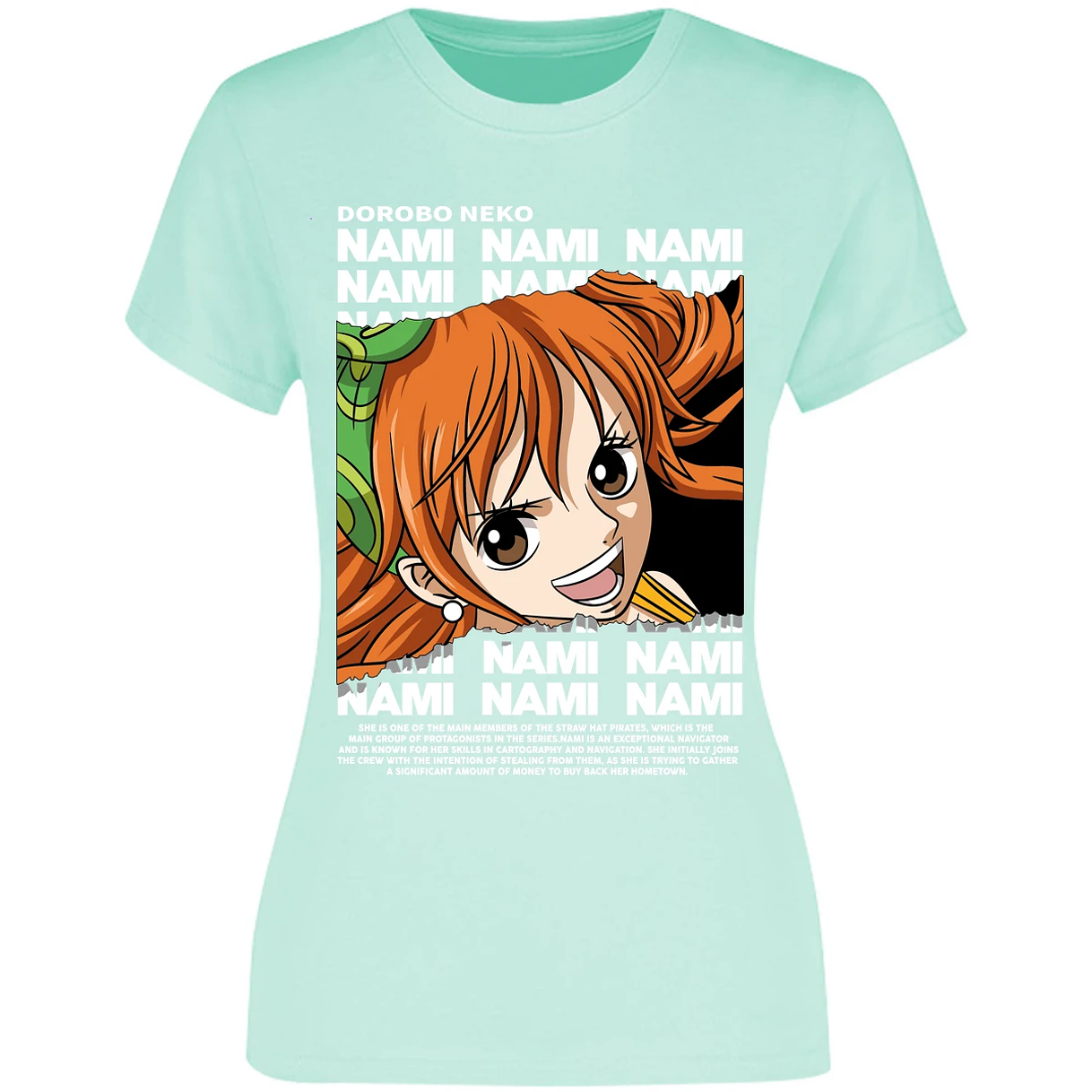 Blusa One Piece Nami Text Blusa para Mujer 29